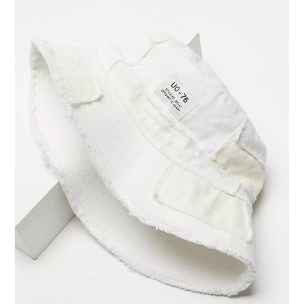 UO bucket hat patchwork white